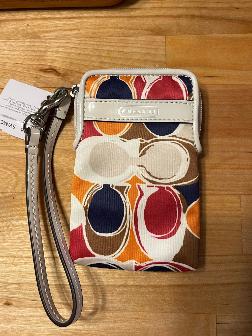 Coach Hand Drawn Scarf Print Phone Wristlet - NWT